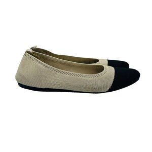 MIA Shoes Womens Size 7.5 M Beige Black Alyssa Slip On Comfort Flats Loafers